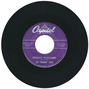 Joe "fingers" Carr 45 Portuguese Washerwomen / Lucky Pierre VG Jazz '56